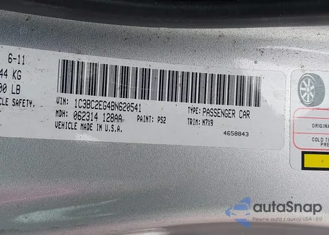 2011 Chrysler 200 Touring z USA, uszkodzony, nr VIN 1C3BC2EG4BN620541